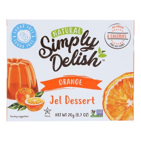 Simply Delish Natural Jel Dessert - Orange - Case of 6 - 1.6 oz.