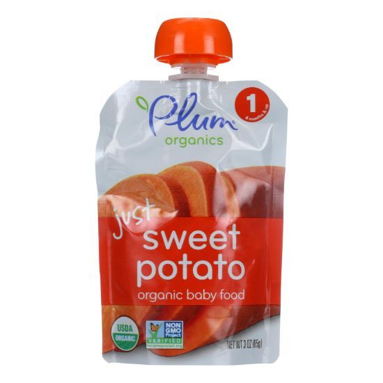 Plum Organics Just Veggie Baby Food - Sweet Potato - Case of 6 - 3 oz.