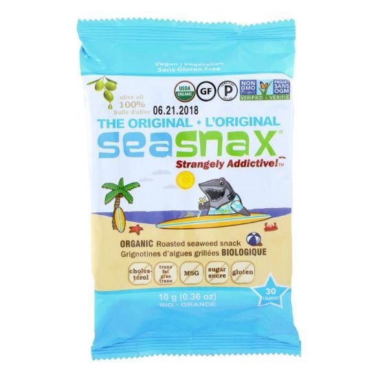 Seasnax Organic Classic Single - 5 Full Sheets - Case of 12 - 0.36 oz.