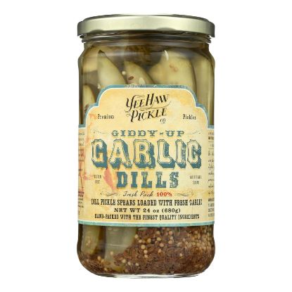 Yee-Haw Pickle Dills Pickle - Giddy Up Garlic - Case of 6 - 24 oz.