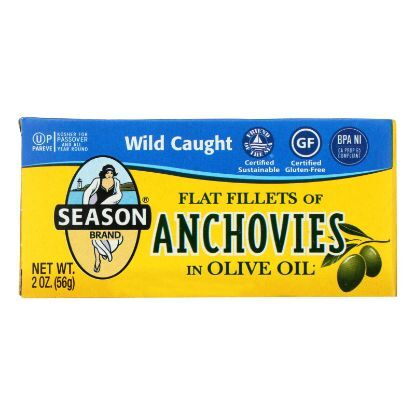 Season Flat Anchovies In Olive Oil - Case of 12 - 2 OZ