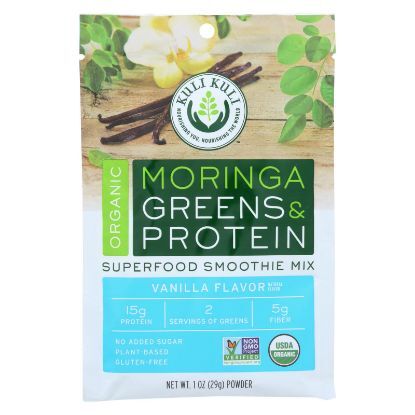 Kuli Kuli Moringa Greens and Protein Powder - Vanilla Flavor - 12 ct 1.0 oz packet
