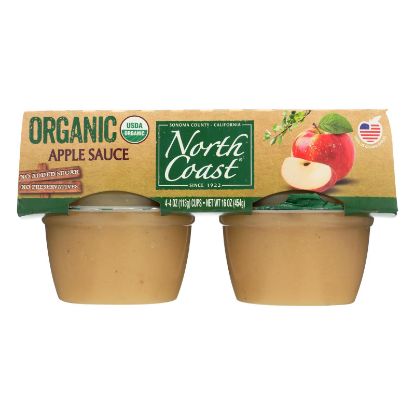 North Coast Organic Applesauce  - Case of 12 - 4/4 OZ