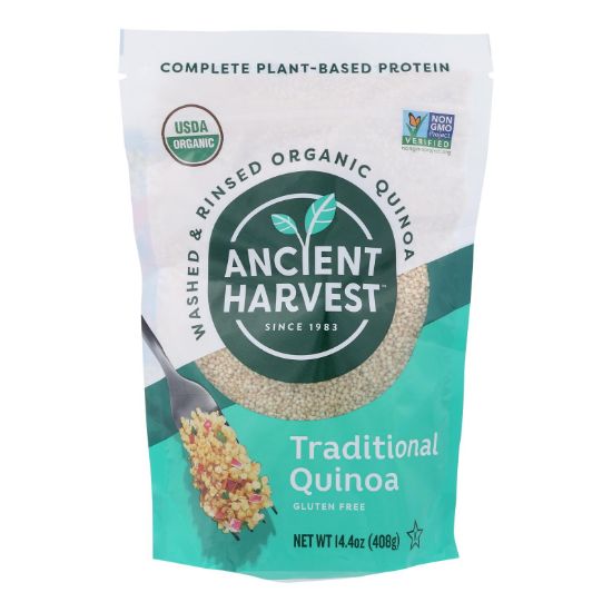 Ancient Harvest Quinoa - Organic - Traditional - Whole Grain - Gluten Free - Case of 12 - 14.4 oz