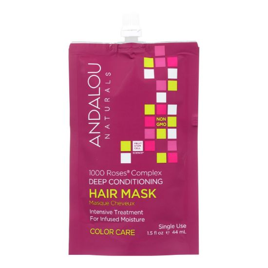 andalou Naturals Color Care Deep Conditioning Hair Mask -1000 Roses Complex - Case of 6 - 1.5 fl oz