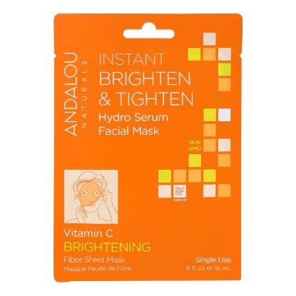 andalou Naturals Instant Brighten & Tighten Facial Mask - Vitamin C - Case of 6 - 0.6 fl oz
