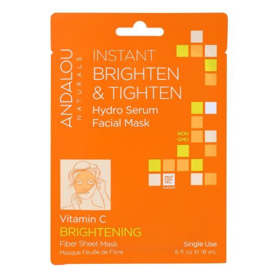 andalou Naturals Instant Brighten & Tighten Facial Mask - Vitamin C - Case of 6 - 0.6 fl oz