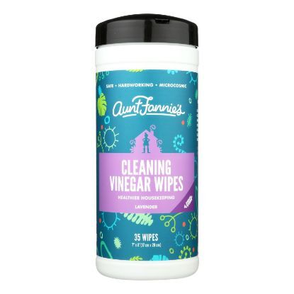 Aunt Fannies Vinegar Wipes - Lavender - Case of 6 - 35 count