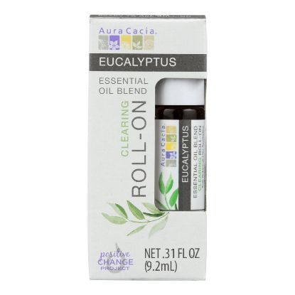 Aura Cacia - Roll On Essential Oil - Eucalyptus - Case of 4 - .31 oz