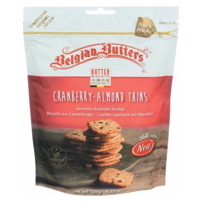 Belgian Butters Almond Thins - Cranberry - Case of 8 - 4.23 oz