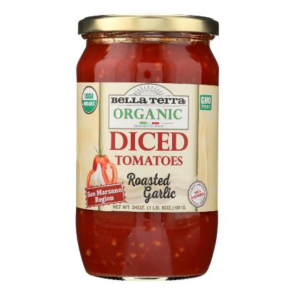 Bella Terra Organic Diced Tomato - Garlic - Case of 6 - 24 oz