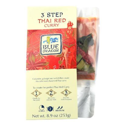 Blue Dragon Curry Kit - 3 Step - Thai Red - Case of 6 - 8.9 oz