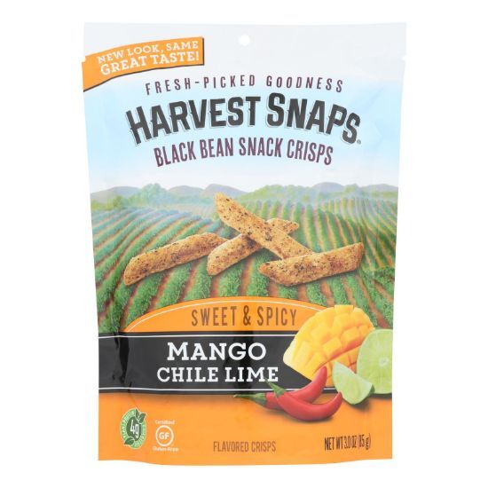 Calbee Snapea Crisp - Black Bean Crisps - Mango Chile Lime - Case of 12 - 3 oz