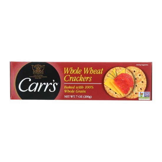 Carr's Crackers - Whole Wheat - Case of 12 - 7.1 oz