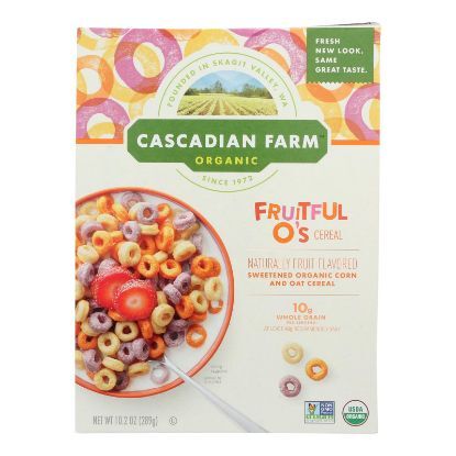 Cascadian Farm Organic Cereal - Fruitful Os - Case of 10 - 10.2 oz