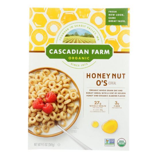 Cascadian Farm Organic Cereal - Honey Nut Os - Case of 12 - 9.5 oz