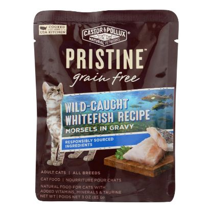 Castor and Pollux Cat - Wild Whitefish Morsel - Grain Free - Case of 24 - 3 oz