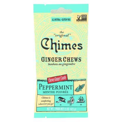 Chimes Ginger Chews - Peppermint - Case of 12 - 1.5 oz