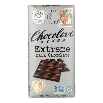 Chocolove Xoxox - Dark Chocolate Bar - Extreme - Case of 12 - 3.2 oz