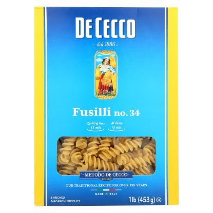 De Cecco Pasta - Pasta - Fusilli - Case of 12 - 16 oz