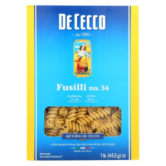 De Cecco Pasta - Pasta - Fusilli - Case of 12 - 16 oz