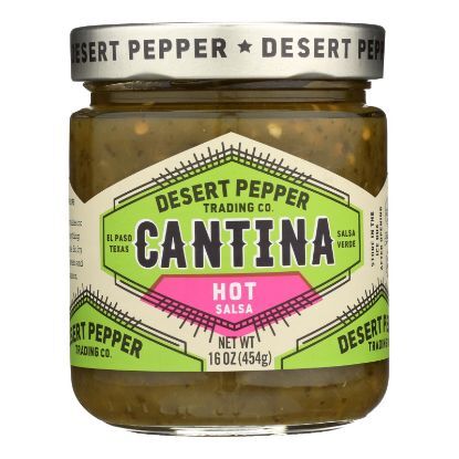 Desert Pepper Trading Salsa - Cantina - Hot - Green - Case of 6 - 16 oz