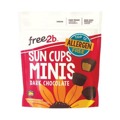 Free 2 B Sun Cups - Mini - Dark Chocolate - Case of 6 - 4.2 oz