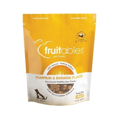 Fruitables Healthy Dog Treats - Pumpkin & Banana Flavor - Case of 8 - 7 oz