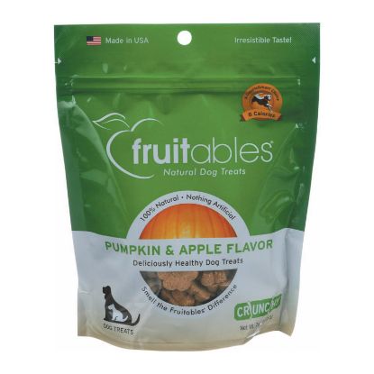 Fruitables Healthy Dog Treats - Pumpkin & Apple Flavor - Case of 8 - 7 oz