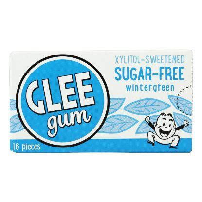 Glee Gum Sugar-Free Gum - Wintergreen - Case of 12 - 16 PC
