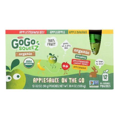 Gogo Squeez Gogo - Applesauce - Organic - Variety - Case of 6 - 12/3.2oz