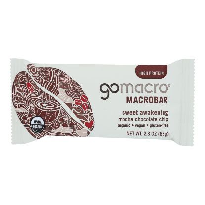 Gomacro Bar - Organic - Mocha - Chocolate Chip - Case of 12 - 2.3 oz