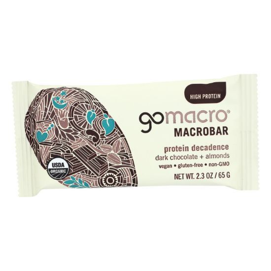 Gomacro Bar - Organic - Dark Chocolate - Almonds - Case of 12 - 2.3 oz