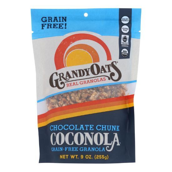 Grandy Oats Organic Granola - Chocolate Chunk Coconola - Case of 6 - 9 oz