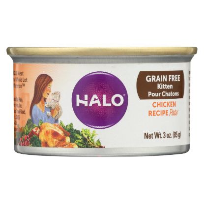 Halo Purely For Pets Pate - Cat - Chicken - Grain Free - Case of 18 - 3 oz