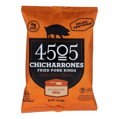 4505 - Pork Rinds - Chicharones - BBQ - Case of 24 - 1 oz