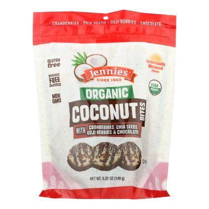 Jennies Coconut Bites - Organic - Cranberry Goji - Case of 6 - 5.25 oz