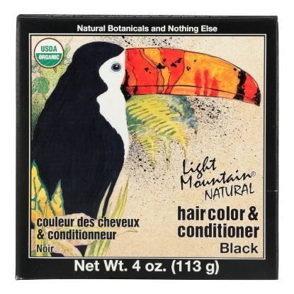Light Mountain Hair Color/Conditioner - Organic - Black - 4 oz