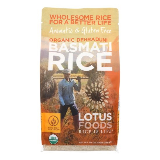 Lotus Foods Organic Rice - Basmati - Case of 6 - 30 oz