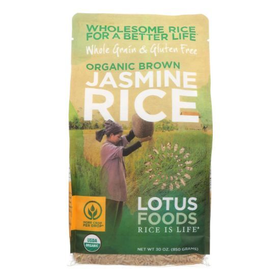 Lotus Foods Organic - Rice - Brown - Jasmine - Case of 6 - 30 oz