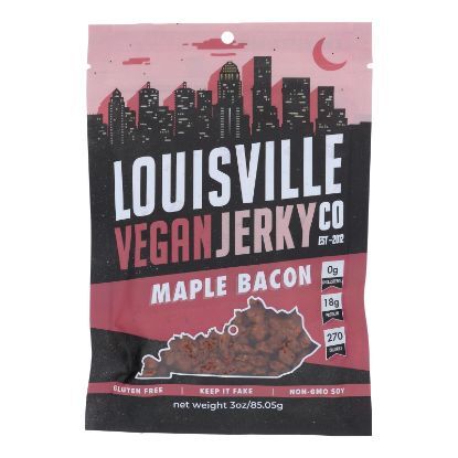 Louisville Vegan Jerky Jerky - Vegan - Maple Bacon - Case of 10 - 3 oz