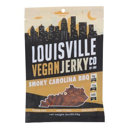 Louisville Vegan Jerky Jerky - Vegan - Carolina BBQ - Case of 10 - 3 oz