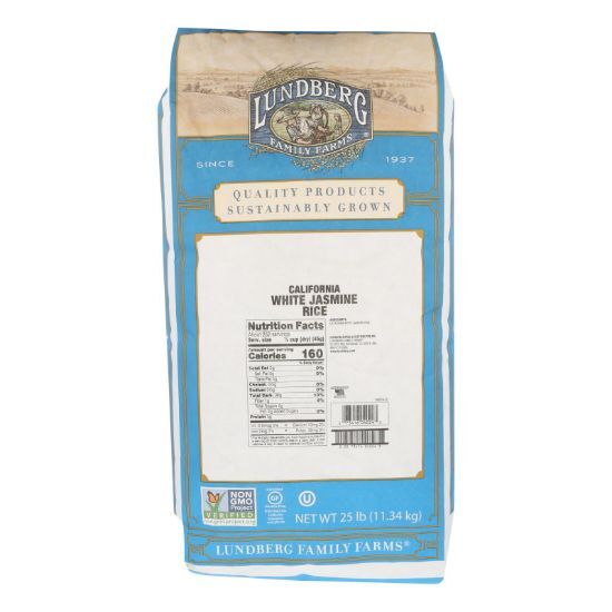 Lundberg Family Farms Eco-Farmed Rice - Jasmine White - 25 lb.