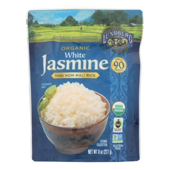 Lundberg Family Farms Organic Thai Rice - White Jasmine - Case of 6 - 8 oz