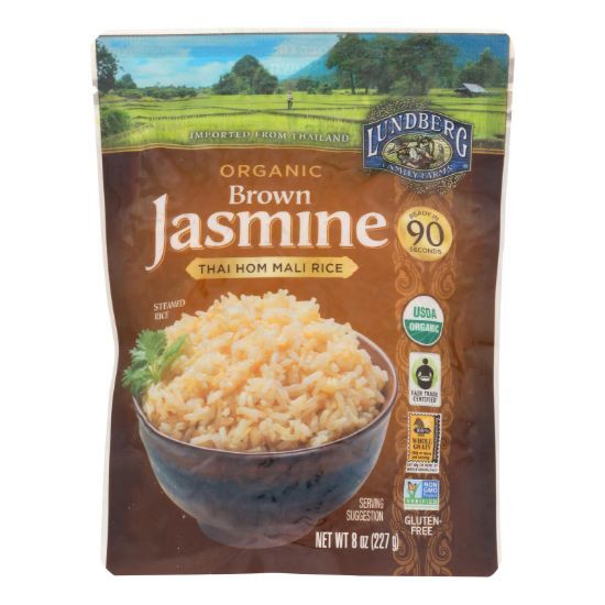 Lundberg Family Farms Organic Thai Rice - Brown Jasmine - Case of 6 - 8 oz