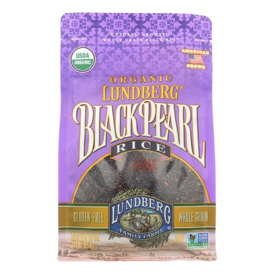 Lundberg Family Farms Organic Rice - Black Pearl - Case of 6 - 1 lb.