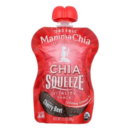 Mamma Chia Organic Chia Squeeze - Cherry Beet - Case of 16 - 3.5 oz