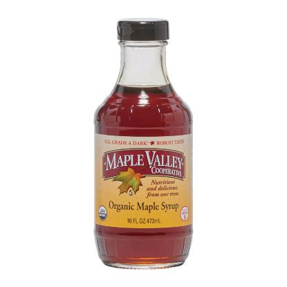 Maple Valley Cooperative Organic Maple Syrup - Grade A - Case of 6 - 16 fl oz