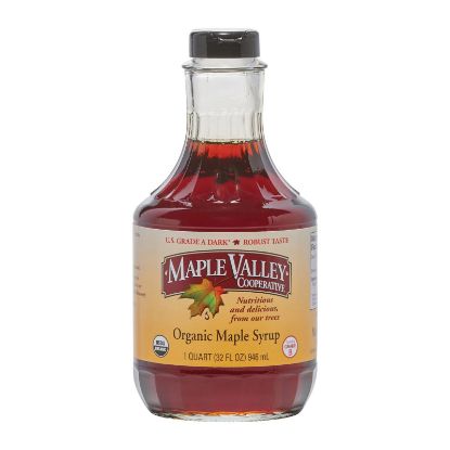 Maple Valley Cooperative Organic Maple Syrup - Grade B - Case of 6 - 32 fl oz