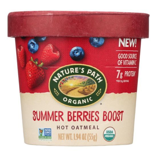 Nature's Path Organic Hot Oatmeal -Summer Berries Boost - Case of 12 - 1.94 oz